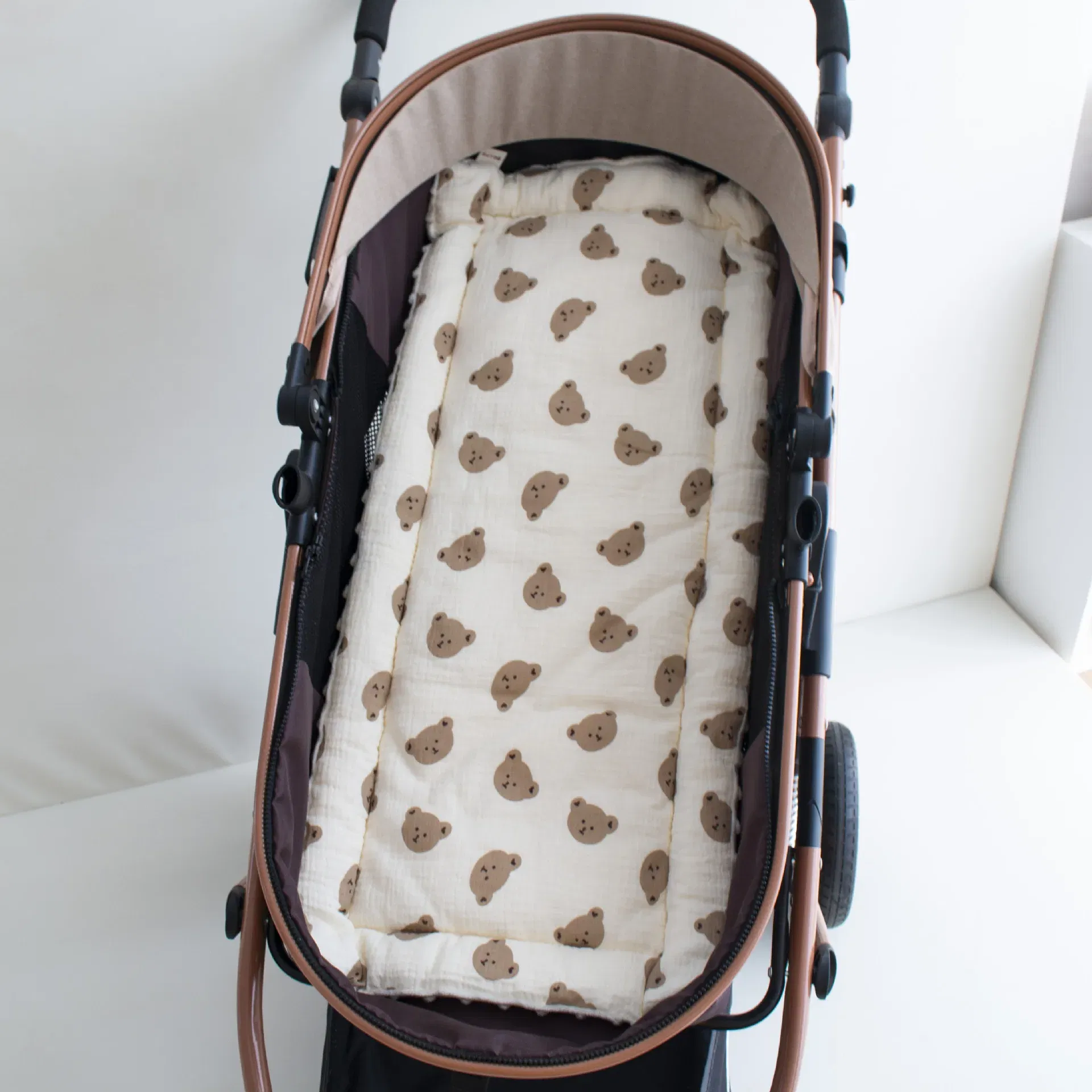 Color: PURPLE - Baby Stroller Seat Cushion Soft Mattress Kids Pushchair Car Mat Stroller Accessories
