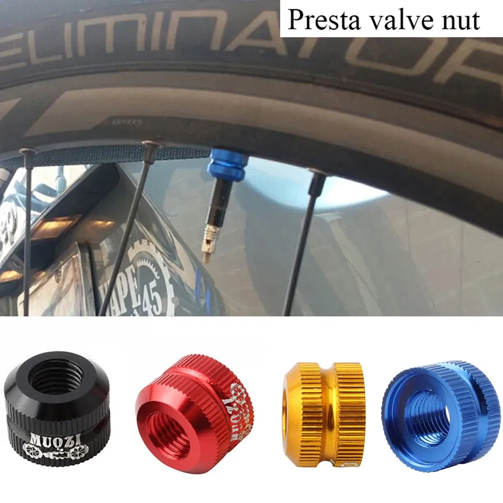 Color: Blue - 12*8.5mm Bike Vacuum Tire Law Mouth Nut Bicycle Valve Cover Replacement Tools Cycling Tire Repair Maintain Accessories