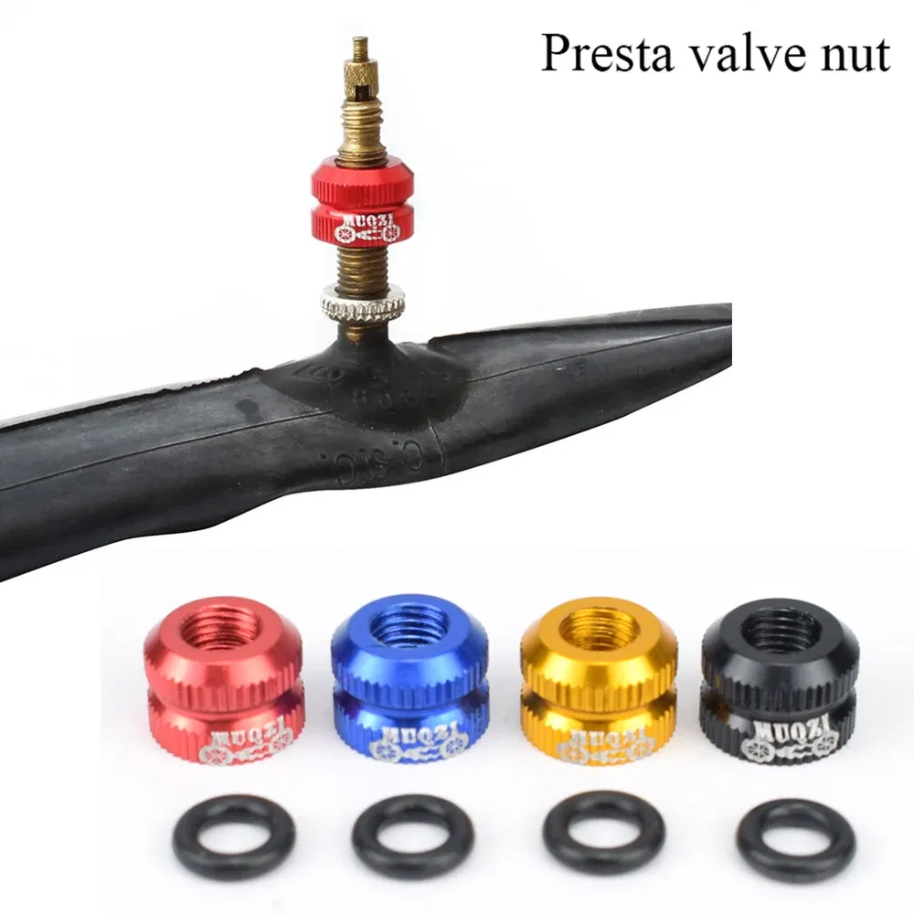 Color: Blue - 12*8.5mm Bike Vacuum Tire Law Mouth Nut Bicycle Valve Cover Replacement Tools Cycling Tire Repair Maintain Accessories
