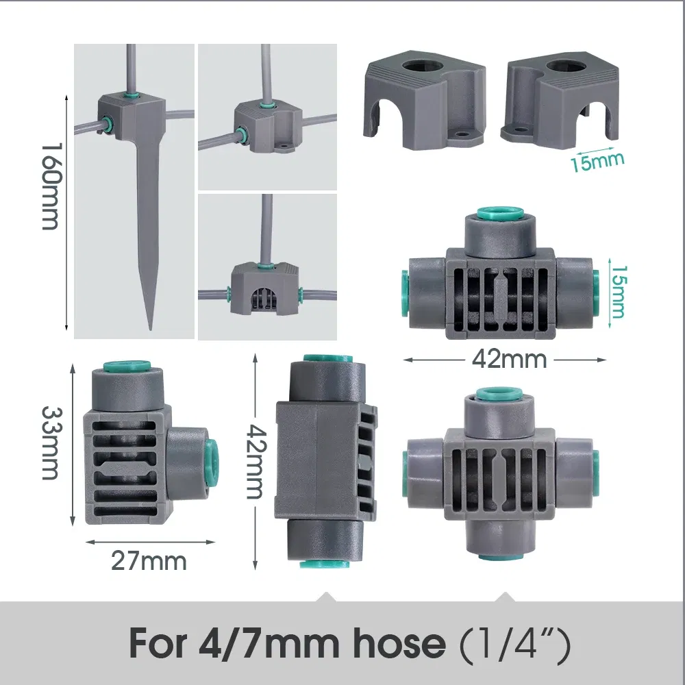 Color: Green - 20-50CM New Adjustable Brass Spray Sprinklers Nozzle Extension 360?° Misting Systems Garden Lawn Watering Irrigation Quick Push