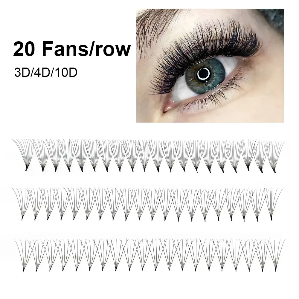Color: Brushed Brass, Curl: D, Thickness: 0.07mm, Length: MIX - NAGARAKU Sharp Narrow Stem Premade Fans Eyelash Extension 5D 6D 10D Thin Pointy Base Russian Fans Ready Russian Volume