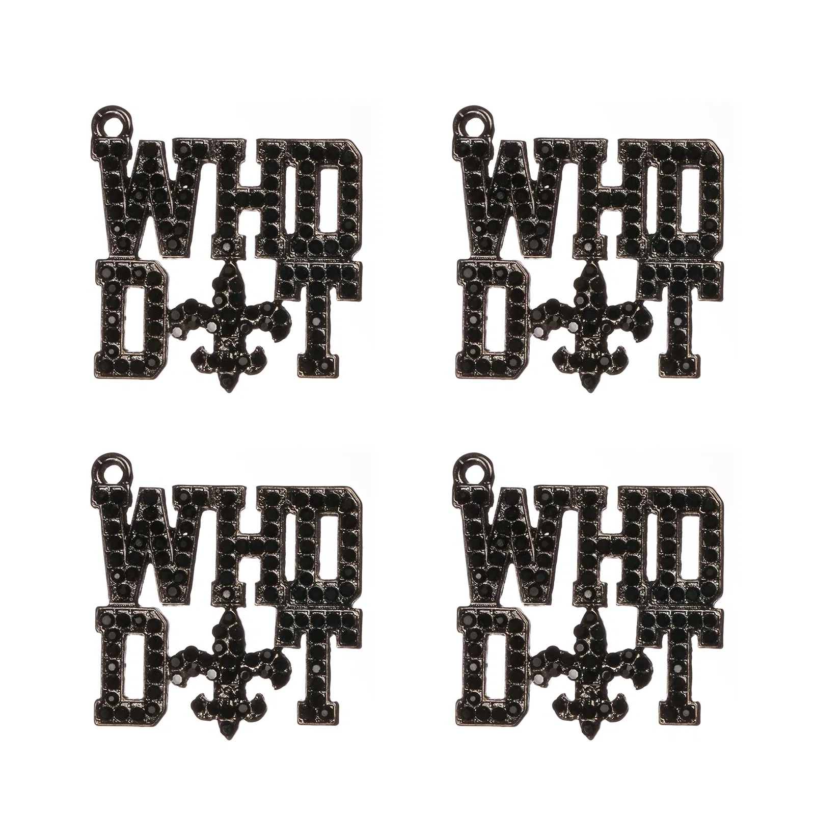 Metal color: Silver Plated, Ships From: CHINA - 10pcs WHO DAT Rhinestone Letter Saint Charms Fit for Bracelet DIY Jewelry Making LTC0353-LTC0356