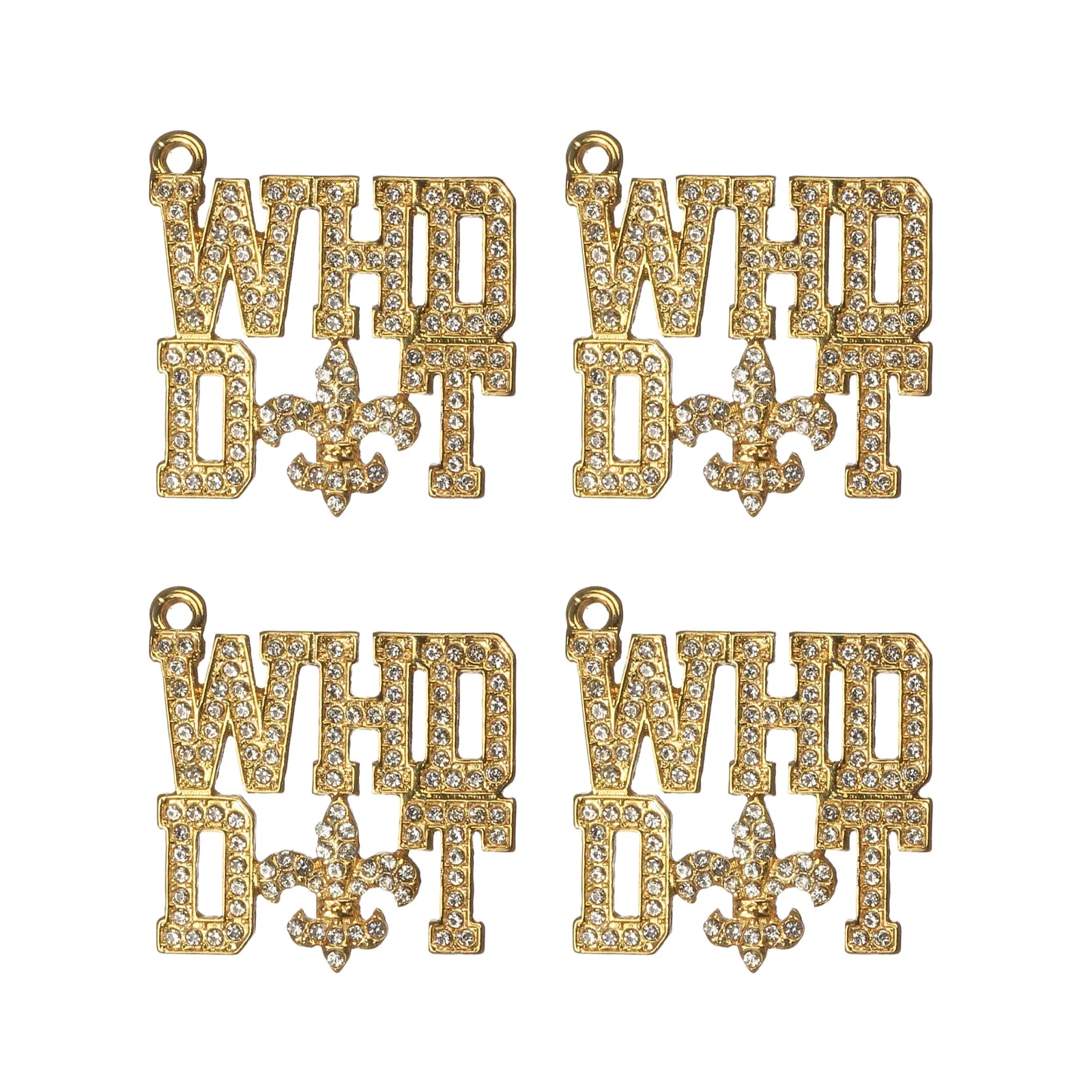 Metal color: Silver Plated, Ships From: CHINA - 10pcs WHO DAT Rhinestone Letter Saint Charms Fit for Bracelet DIY Jewelry Making LTC0353-LTC0356