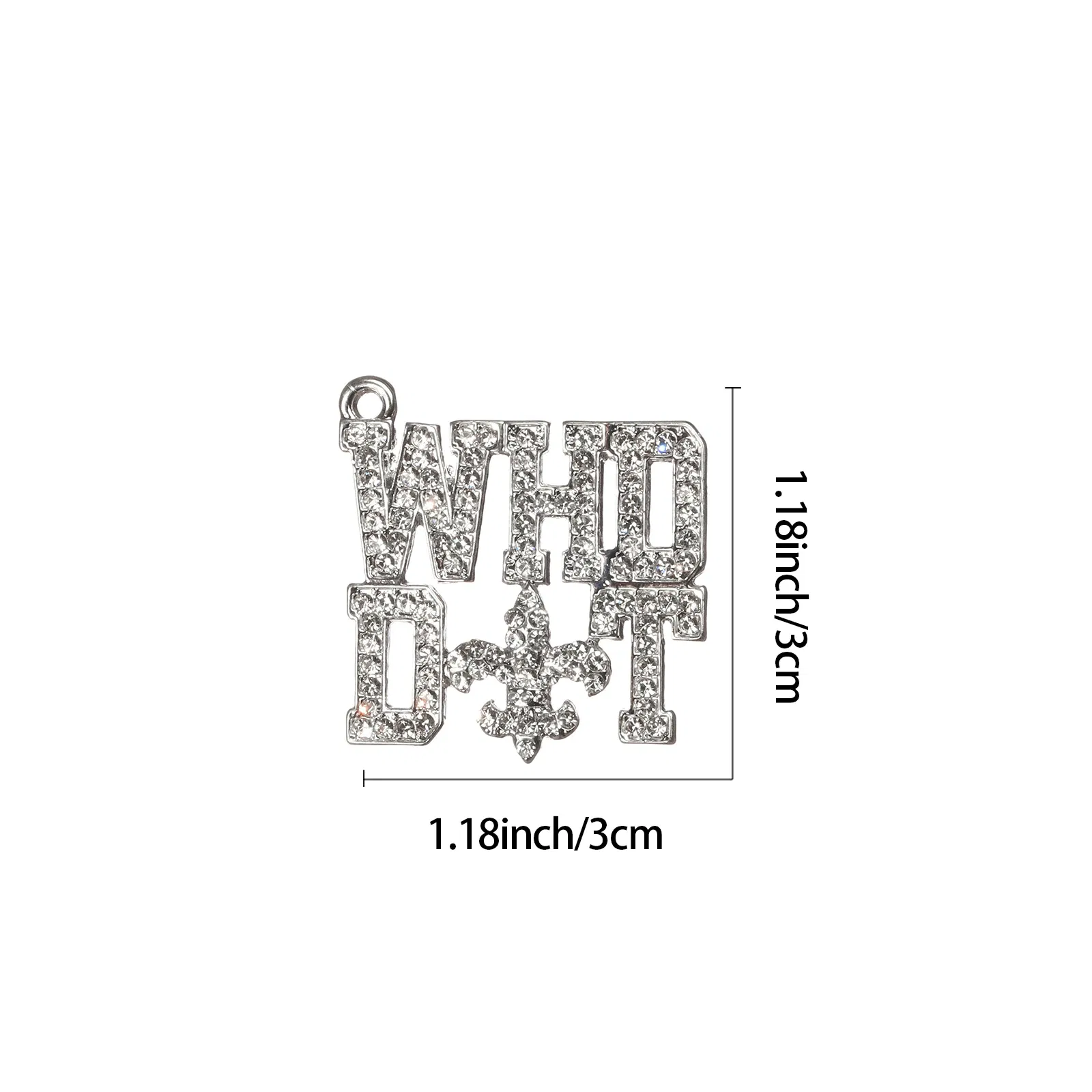 Metal color: Silver Plated, Ships From: CHINA - 10pcs WHO DAT Rhinestone Letter Saint Charms Fit for Bracelet DIY Jewelry Making LTC0353-LTC0356
