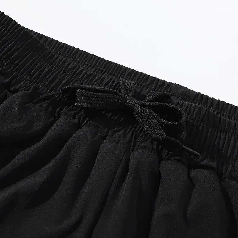 Size: XXL, Color: Black - High Quality New Sports Double-layer Breathable Men's Running Fitness Belt Lined With Anti-slip Loose Spa Swim Trunks