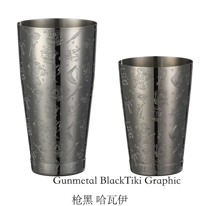 Color: Silver - Stainless Steel Boston Shaker Bar Shaker with different Surface Finish -2 Piece Cocktail Shaker, 15-Ounce and 25-Ounce