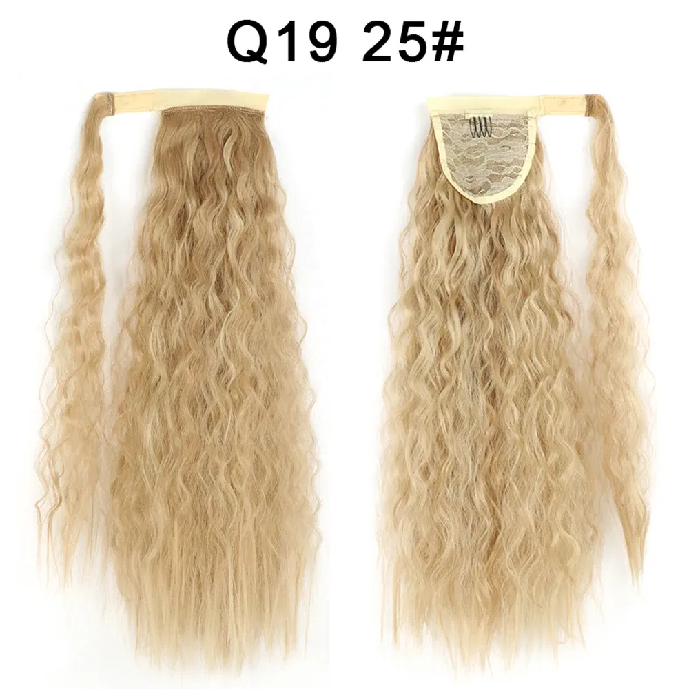 Color: #530 - LINWAN Synthetic Long Straight Wrap Around Clip In Ponytail Hair Extension Heat Reistan Pony Tail Fake Hair