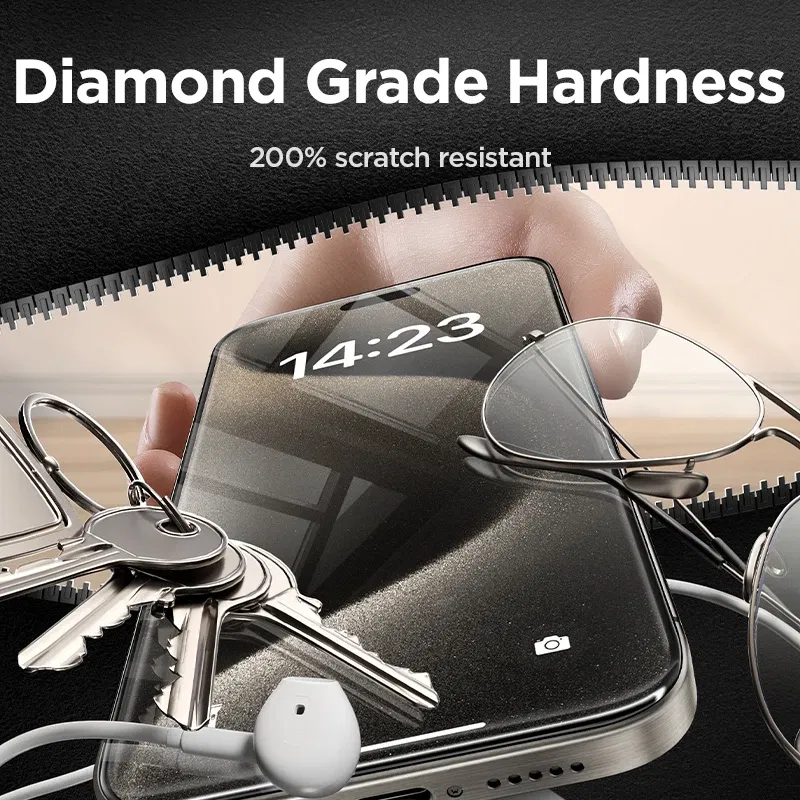 Bundle: 4 pieces, Material: pet - Joyroom 3/2/1PCS Full Screen HD Glass For iPhone 16 Pro Max HD Tempered Glass Screen Protector For iPhone 15 14 13 Pro Max