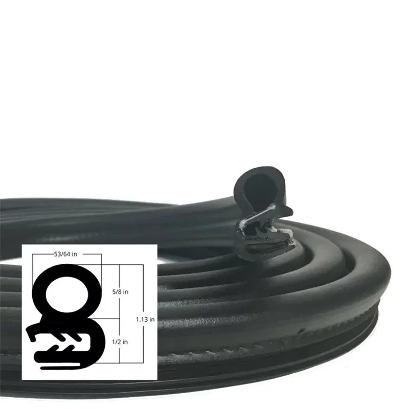 Color: WHITE - Car Door Rubber Seal Weatherstrip Steel Belt Weatherstripping Soundproof Waterproof Seal Kit Strip Rubber Seal Edge Trim