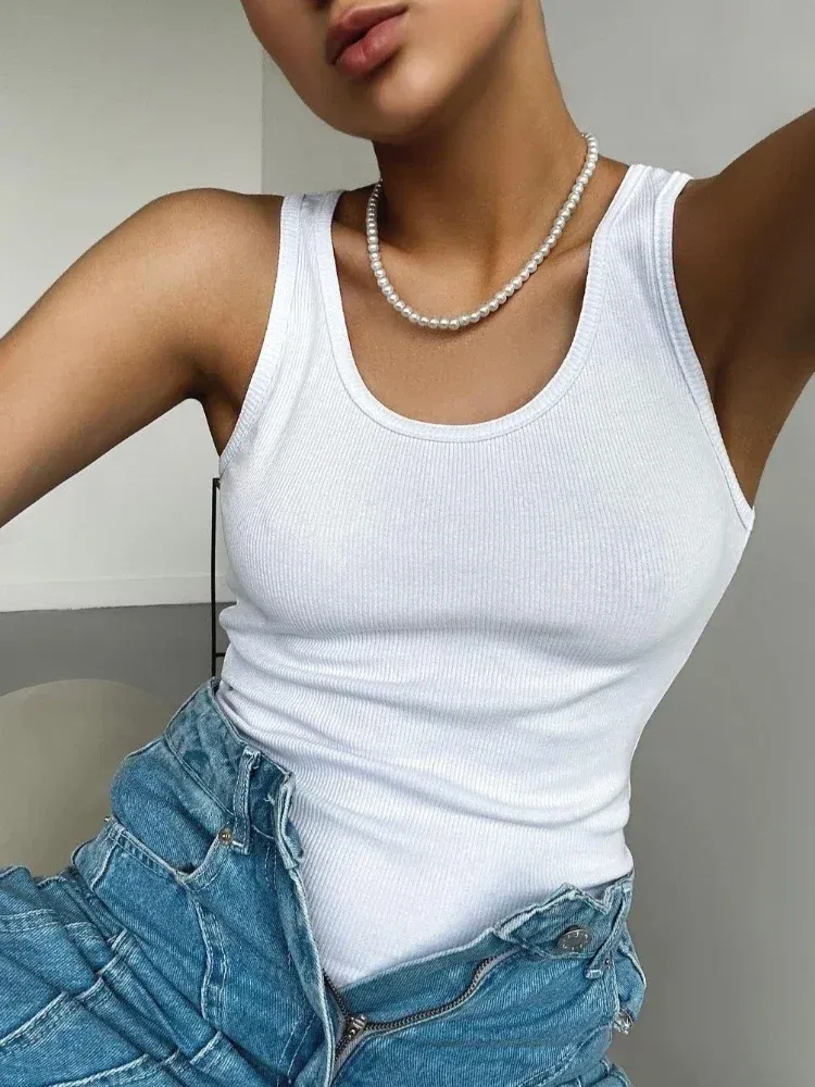 Color: APRICOT, Size: L - Women's Tees Sleeveless 100% Cotton Tops Summer O Neck Tanks & Camis Vest Slim Solid Sexy Crop Tops for Women Fashion