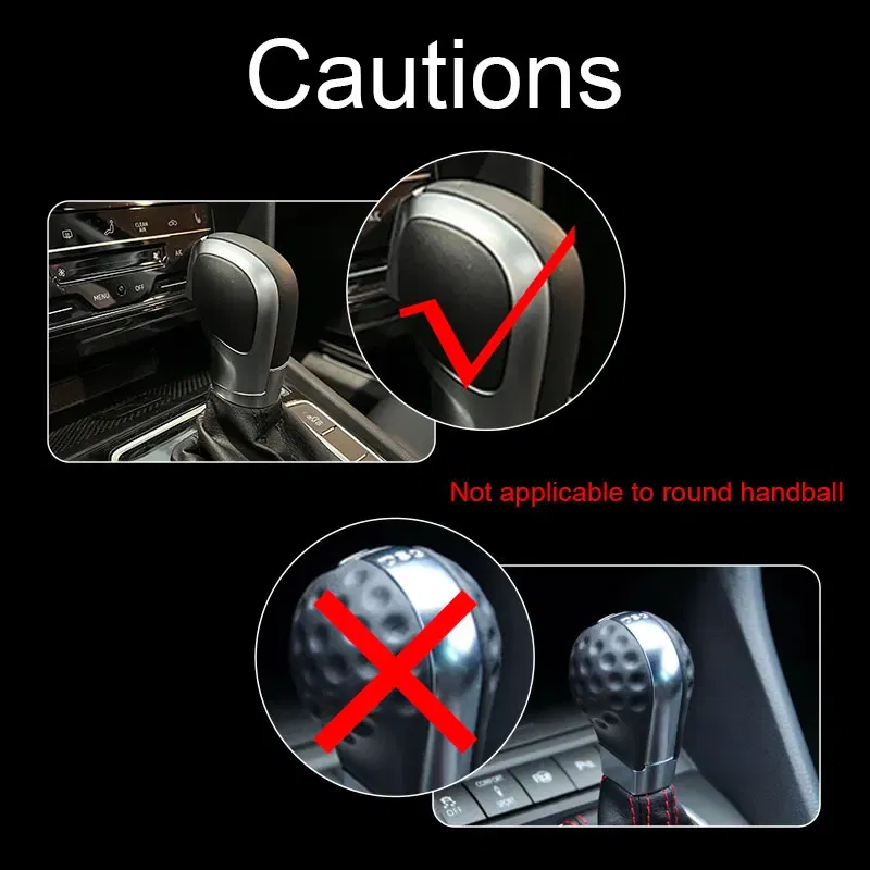 Color Name: Red - 1PCS Chrome Matt With Leather Shift Knob Gear Side Cover DSG Emblem For VW Golf 6 7 R GTI Passat B7 B8 CC R20 Jetta MK6