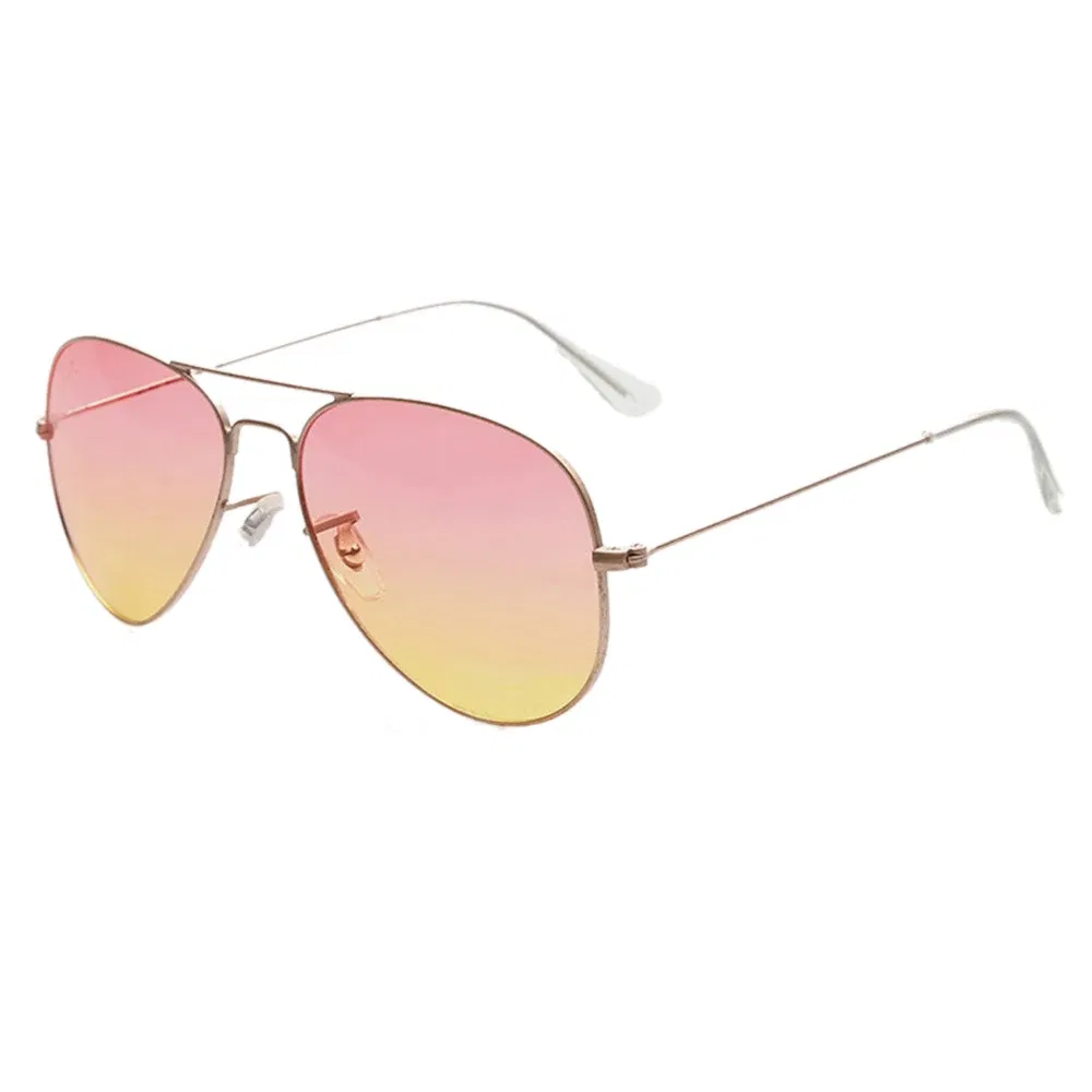 Lenses Color: Burgundy, Frame Color: other - FOENIXSONG Fashion Sunglasses for Women Men Pilot Round Gradient Mirror Women's Glasses Oculos Lentes Gafas De Sol