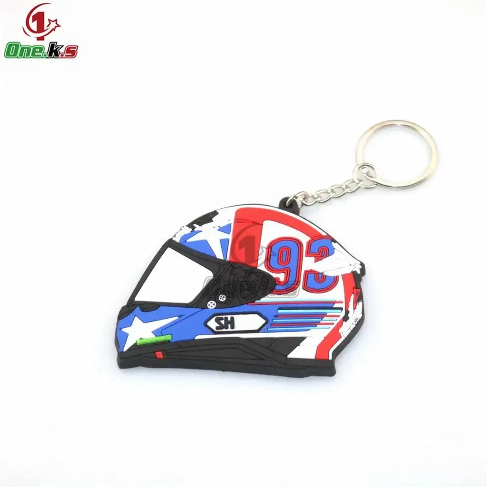 Color: army green - Rubber Motorcycle Key Ring Key Chain cool keychain 3D Soft For motorcycle helmet 93 AGV