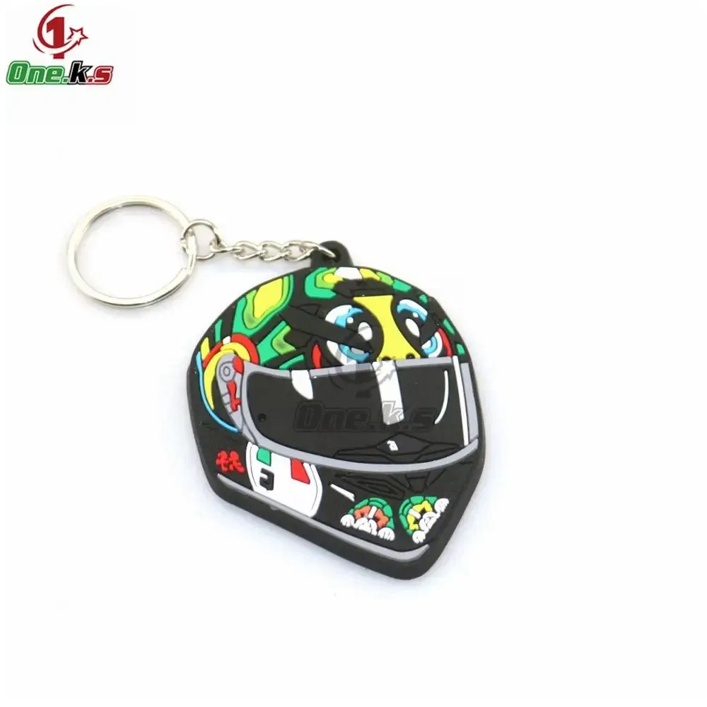 Color: army green - Rubber Motorcycle Key Ring Key Chain cool keychain 3D Soft For motorcycle helmet 93 AGV