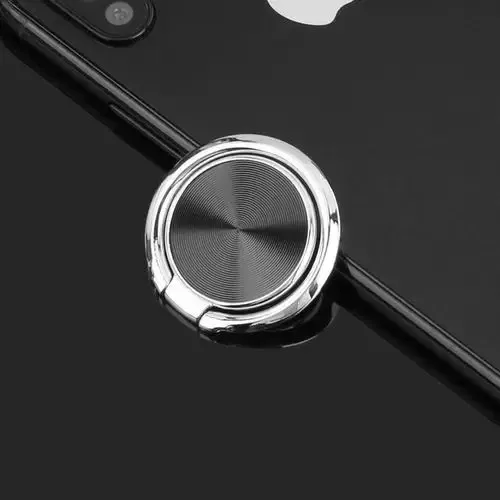 Color: black - CD Pattern Ultra-thin Mobile Phone Ring Buckle Holder 360 Degree New Round Mobile Phone Holder Magnetic Car Ring Buckle
