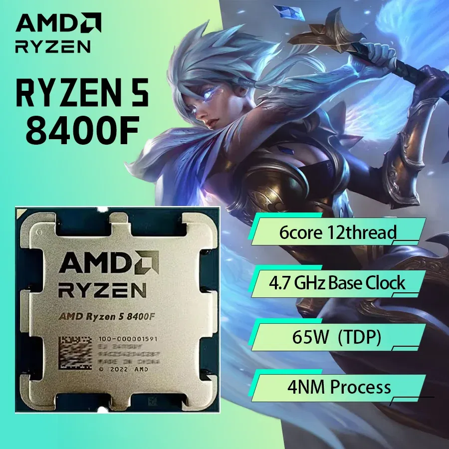 AMD Ryzen 5 8400F R5 8400F New 6 Cores 12 Threads 4.2GHz Desktop computer processor with AM5 Socket CPU