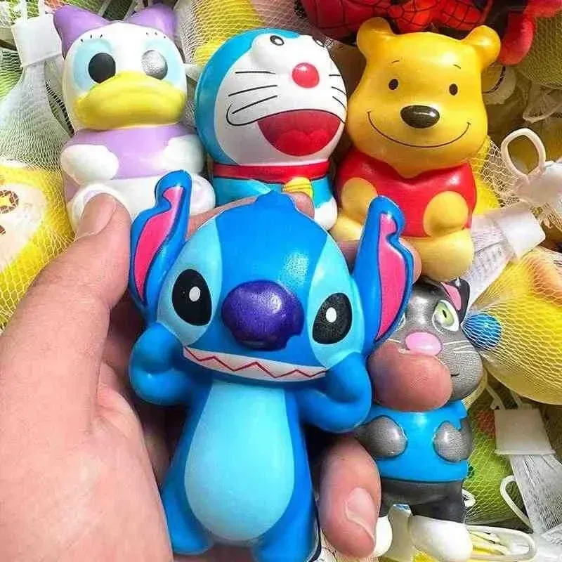 Color: Orange - Disney Stitch Squeeze Toys Cute Cartoon Fashion Spider-Man Soft Slow Rebound Doll Children Stress Relieving Toy Holiday Gifts