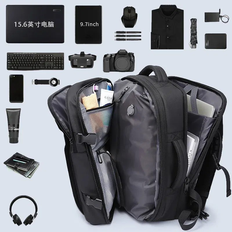Color: green - Bange Travel Men 15.6 inch Laptop Backpack vacuum compression Backpack Business school Backpack expandable outdoor backpack