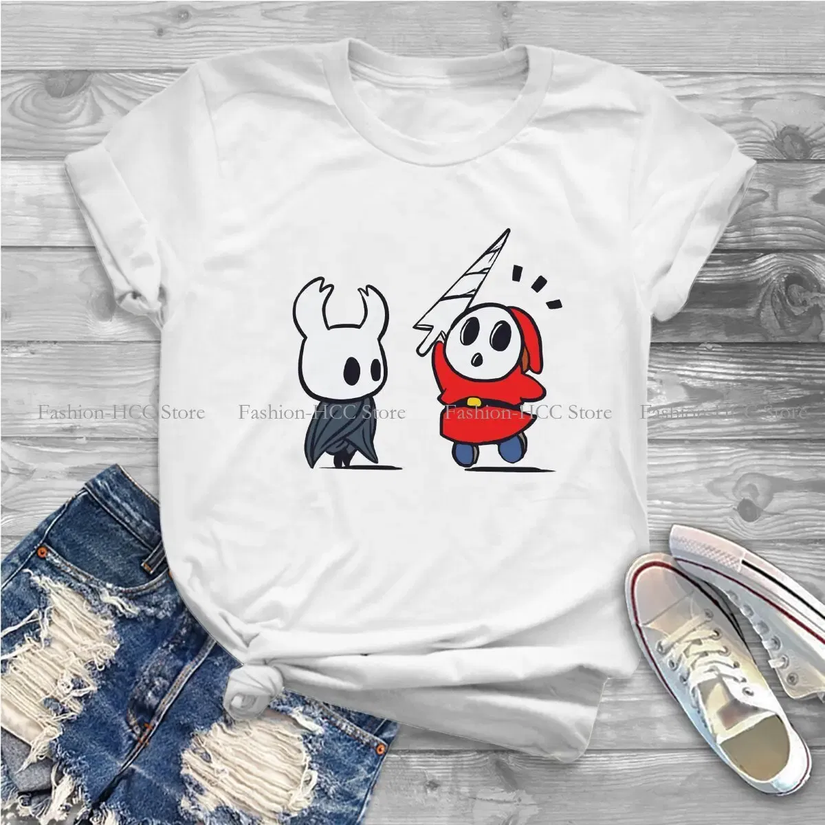 Color: WHITE, Size: M - Shy Guy Classic Unique Polyester TShirt Hollow Knight Game Top Quality Hip Hop Gift Idea T Shirt Stuff