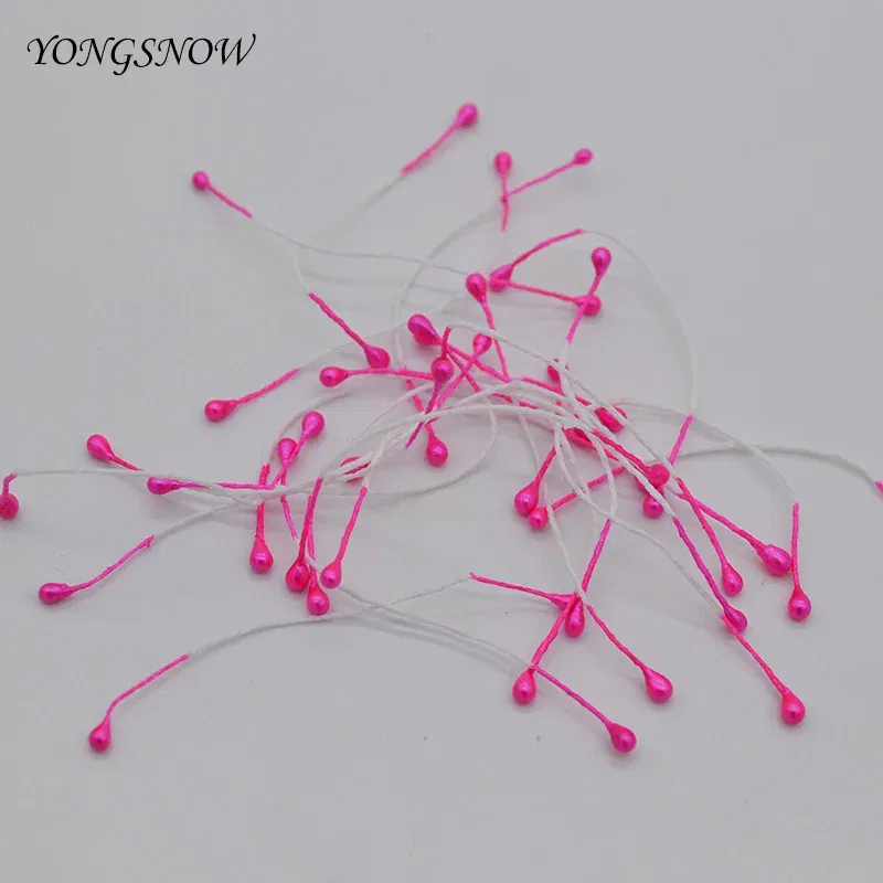Color: Clear - 250Pcs/lot 3mm Mini Flower Stamens Artificial Stamen DIY Handmade Wreath Wedding Party Decoration Scrapbooking Crafts 8Z