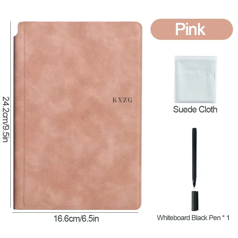 Color: Option 5 - Erasable Whiteboard Notebook A5 Leather Portable Drafting Notebook Writing Board Desktop Memo Pad