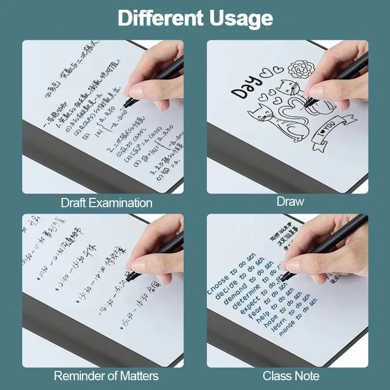 Color: Option 5 - Erasable Whiteboard Notebook A5 Leather Portable Drafting Notebook Writing Board Desktop Memo Pad