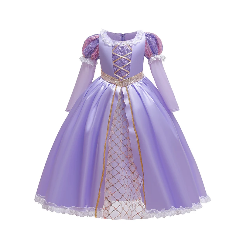 Disney Princess Rapunzel for Girls Costume Movie Tangled Kids Cosplay Carnival Party Vestido Birthday Christmas Dress 2-10Yrs