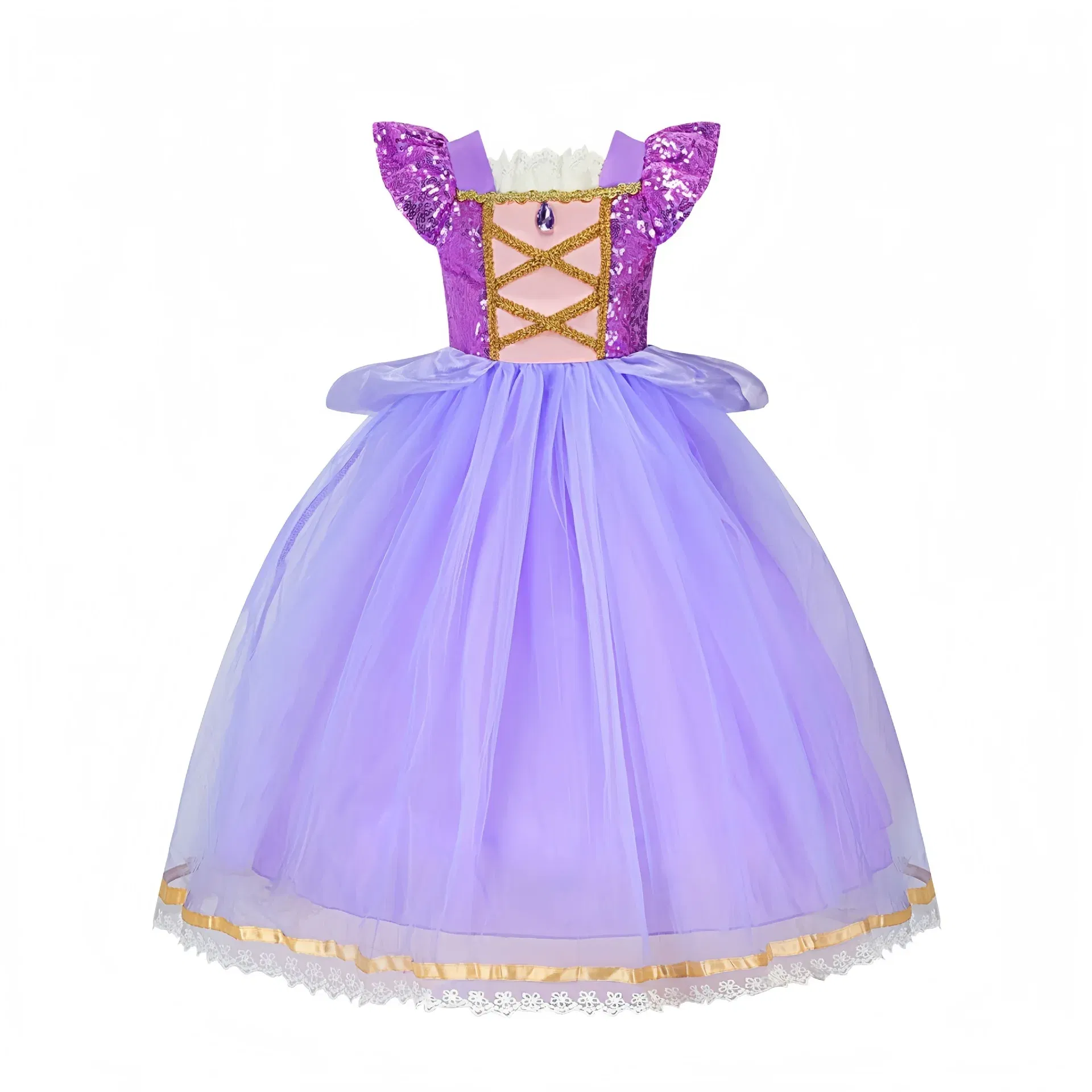 Disney Princess Rapunzel for Girls Costume Movie Tangled Kids Cosplay Carnival Party Vestido Birthday Christmas Dress 2-10Yrs