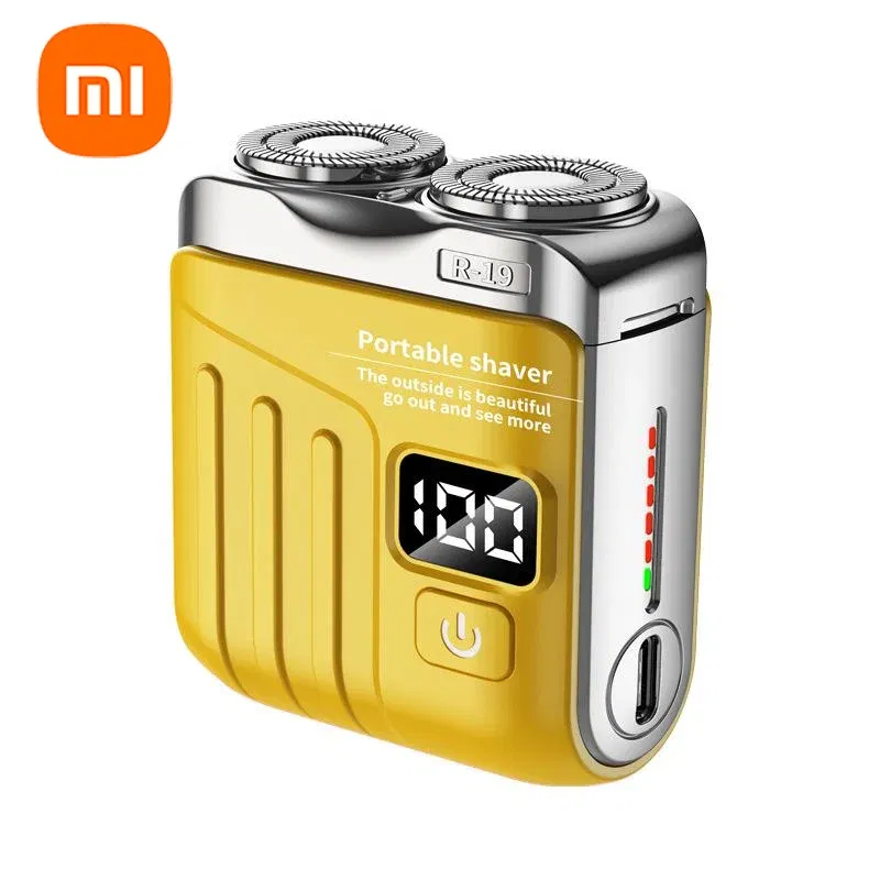Color: WHITE - Xiaomi Electric Smart Shaver Digital Display Mini Dual Blade Rechargeable Shaver Household Car Shaver Powerful Men's Gift Shaver