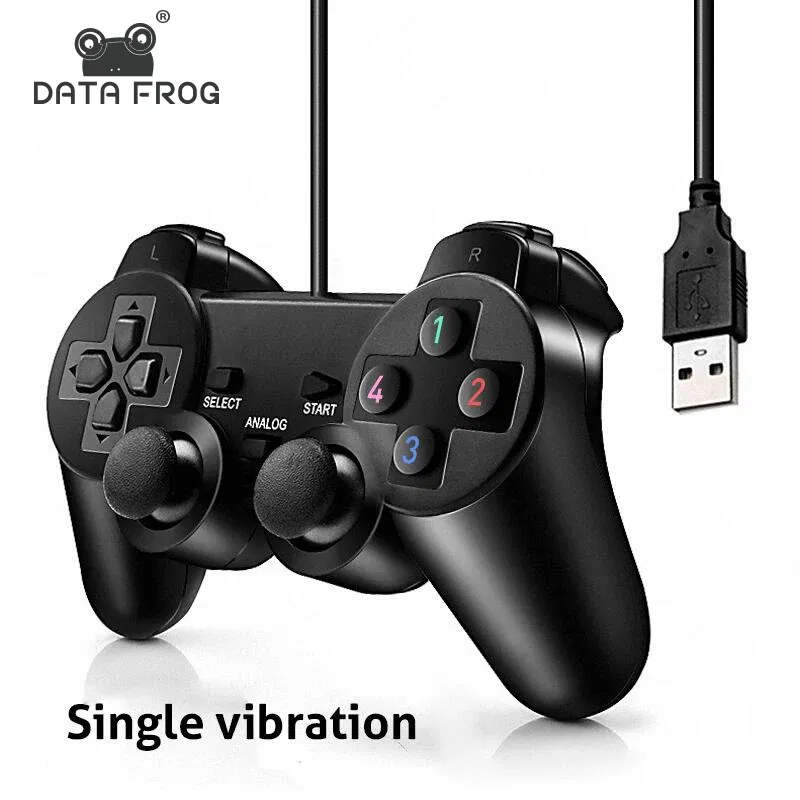 Data Frog Wired USB Game Controller For PC Joystick Vibration Controller WinXP/Win7/Win8/Win10 Computer Laptop