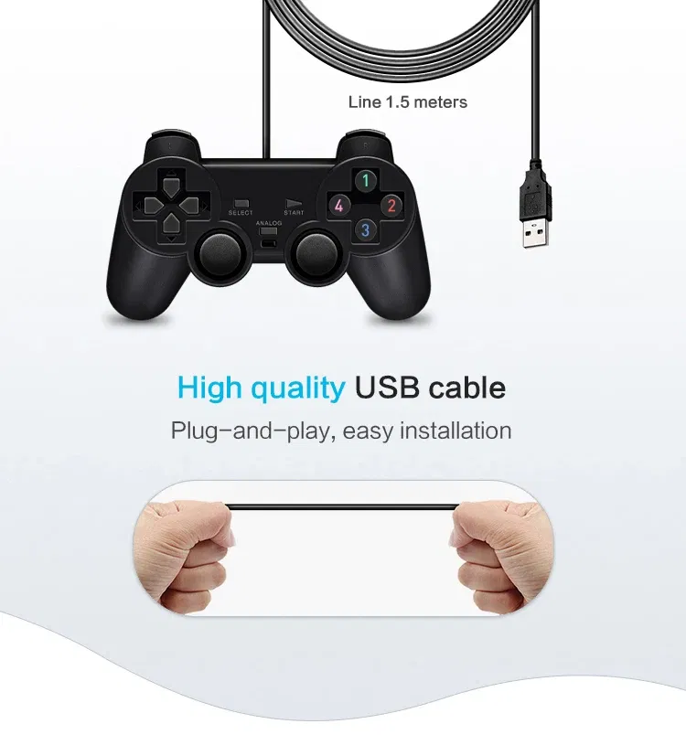 Data Frog Wired USB Game Controller For PC Joystick Vibration Controller WinXP/Win7/Win8/Win10 Computer Laptop