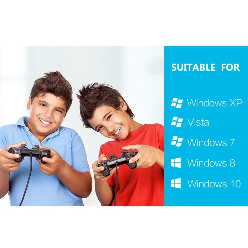 Data Frog Wired USB Game Controller For PC Joystick Vibration Controller WinXP/Win7/Win8/Win10 Computer Laptop