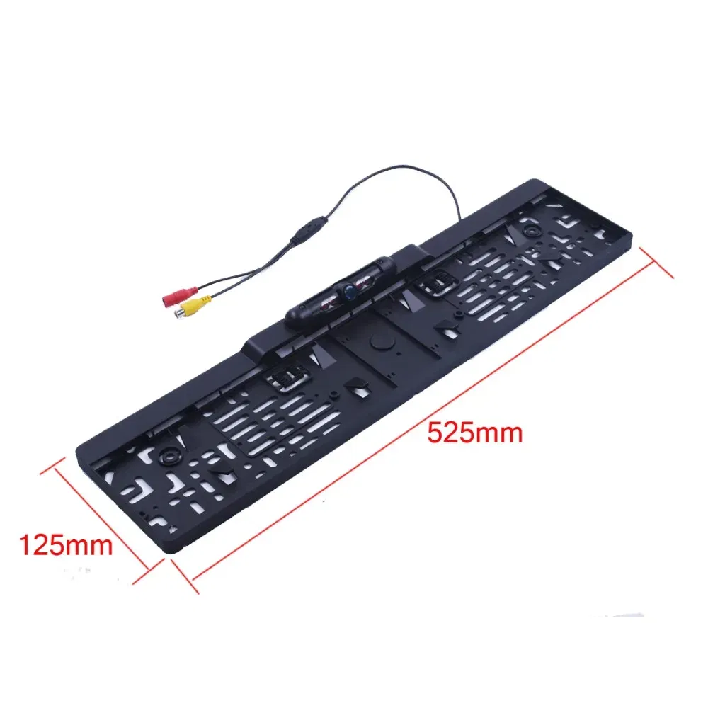 Color Name: Orange - Auto Parktronic EU Car License Plate Frame Rear View Camera HD Night Vision Rear View Camera Reverse Rear Camera With 4 IR Light