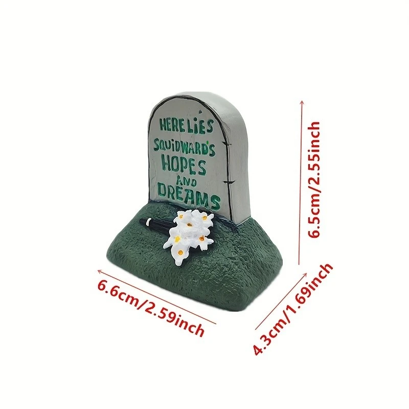 Gravestone from Squidward - "Here Lies Squidward's Hopes and Dreams"Statues Art Decor Tabletop Decor Room Decor