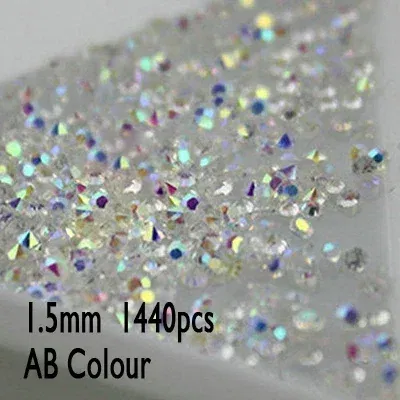 Color: PURPLE - 1440pcs Shiny Crystal AB Mini Pixie Nail Rhinestones Glitter 3D Micro Diamonds for Nails Art DIY Accessories