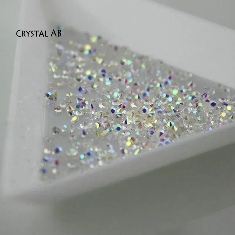 Color: PURPLE - 1440pcs Shiny Crystal AB Mini Pixie Nail Rhinestones Glitter 3D Micro Diamonds for Nails Art DIY Accessories