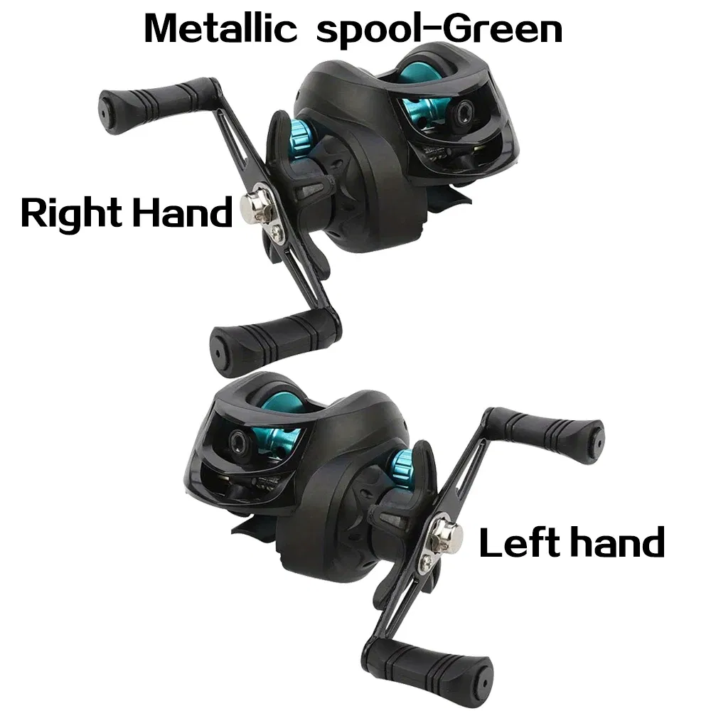 Color: dark green, Use Mode: Left Hand, Bearing Quantity: 18 - BILLINGS Baitcasting Reel AK Series,7.2:1 Gear Ratio 18+1BB,18LB Max Drag,Shallow Spool,For Freshwater Saltwate