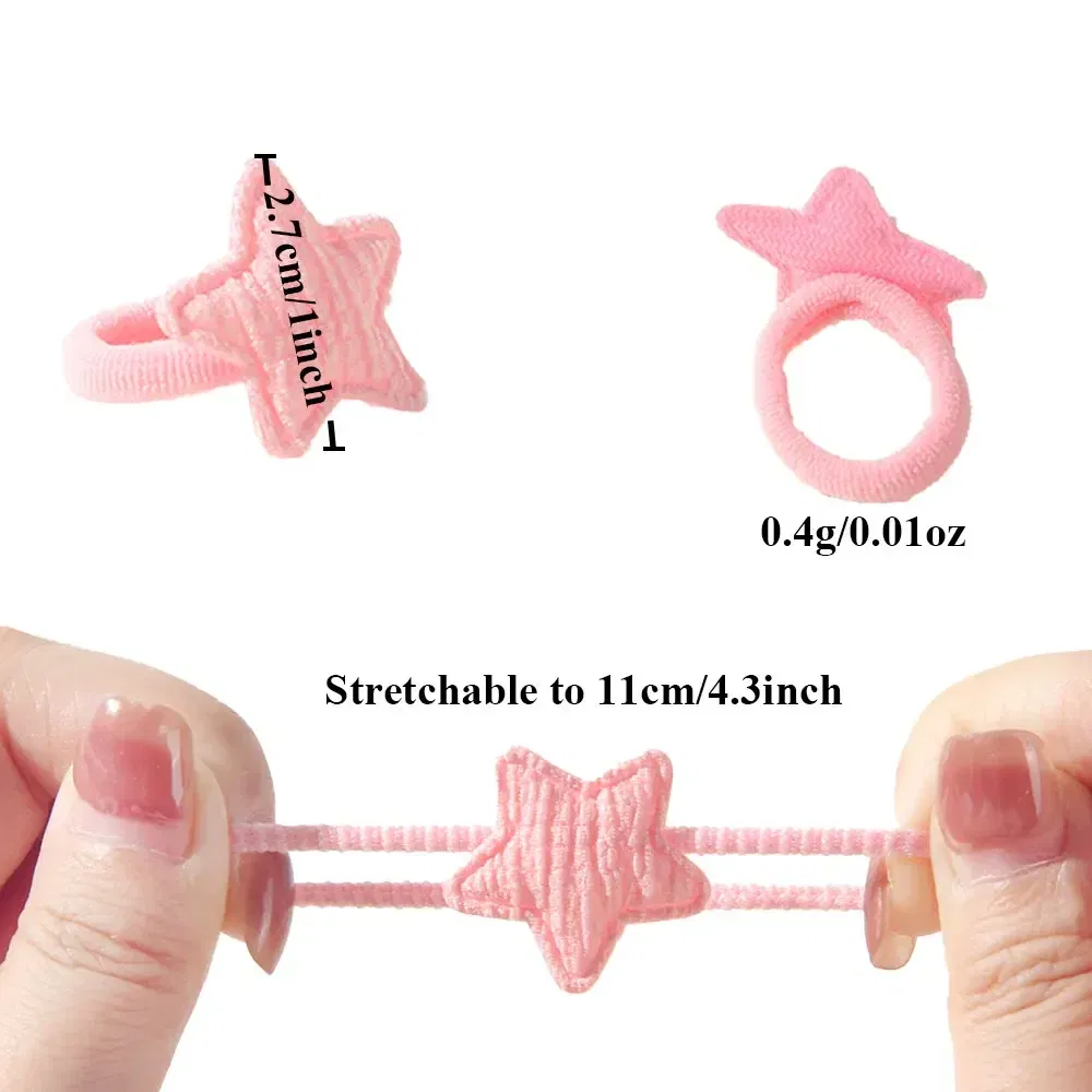 Color: Red - 10/30Pcs Children Hairbands No Harm Hair Cartoon Towel Rope Ponytail Holder Kids Mini Rubber Band Headwear Girls Halloween Gift