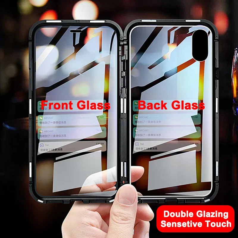 Color: black, Bundle: Case & Screen Protector, Material: PE - 360 ?°Full Protection Metal Frame Magnetic Case For OPPO Reno 10 11 Pro 7 4G 7 Z 8 Lite 8Z 5G Double-Sided Glass Cover Cases