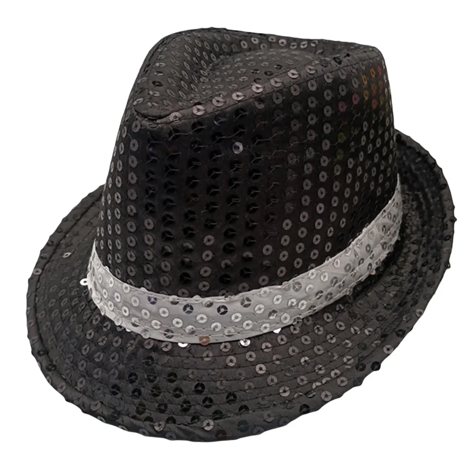 Color: green - 12 Colors Men's Women's Jazz Hat Sequins Retro Disco Funky Glitter Costume Unisex Novelty Christmas Party Prop Charming Hat