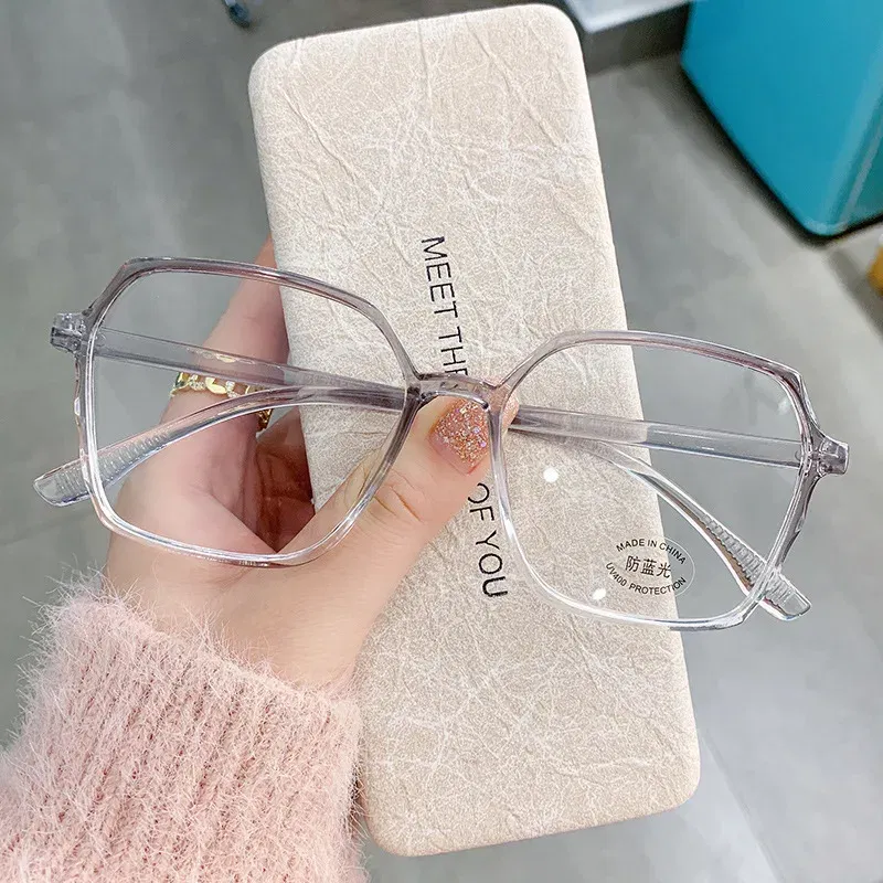 Frame Color: Blue, Ships From: CN - Transparent Computer Glasses Frame Women Men Anti Blue Light polygon Eyewear Blocking Glasses Optical Spectacle Eyeglass