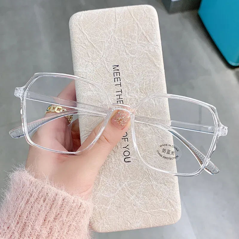 Frame Color: Blue, Ships From: CN - Transparent Computer Glasses Frame Women Men Anti Blue Light polygon Eyewear Blocking Glasses Optical Spectacle Eyeglass