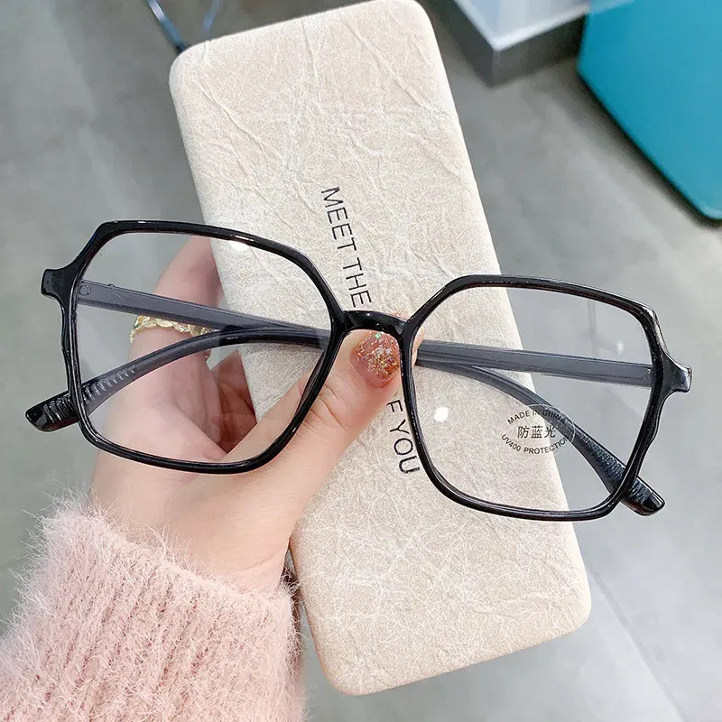 Frame Color: Blue, Ships From: CN - Transparent Computer Glasses Frame Women Men Anti Blue Light polygon Eyewear Blocking Glasses Optical Spectacle Eyeglass