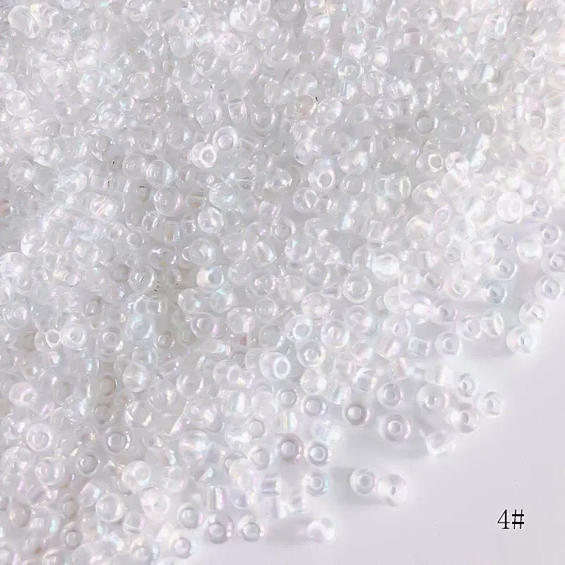 Color: Red, Item Diameter: 3mm - 2mm 3mm 4mm Glass Seed Loose Beads Small Charms DIY Craft Bracelet Beads for Jewelry Making Supplies Necklace Accessories