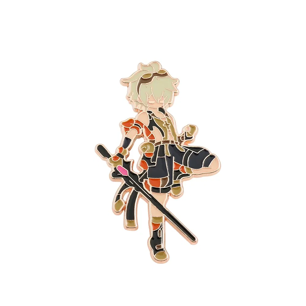 Metal color: Gold-color, Ships From: CHINA - Game Genshin Impact Enamel Brooch Cosplay Figure Kaeya Alberich Jewelry Badge Props Lapel Pins for Jacket Pins Jewelry