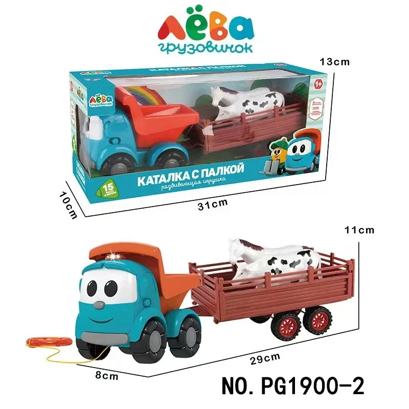 Color: black - Russian pickup truck Lio with 8 Russian songs farmer's cart pullback car mode sliding toy children's holiday gift