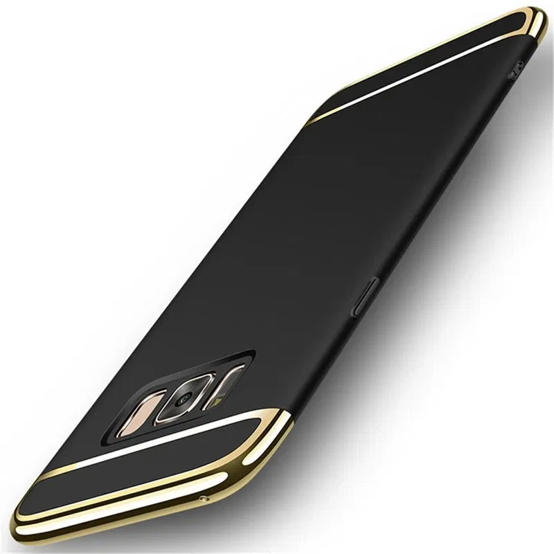 Color: black, Material: CANVAS - Luxury 3 in 1 Case for Samsung Galaxy S6 S7 Edge S8 S9 S10 Plus Note 8 9 Hard Cover J3 J5 J7 Pro 2017 J4 J6 J8 2018 A20 A30 A50