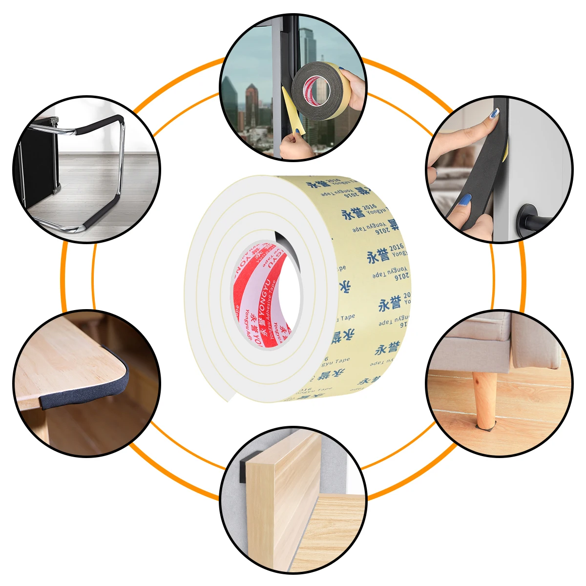 Color: WHITE, Width: 2mm - EVA Seal Foam Tape T Weather Stripping for Door and Window,High Density Single Sided Closed Cell Door Insulation Weather Strip