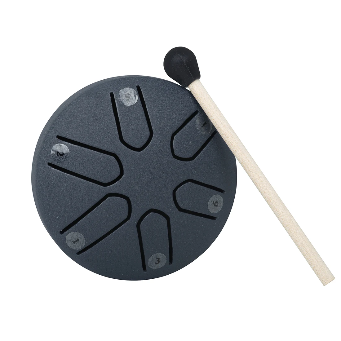 Color: Eggplant - 3 Inch 6-Tone Steel Tongue Drum Mini Hand Pan Drums with Drumsticks Percussion Musical Instruments Drum Accessories