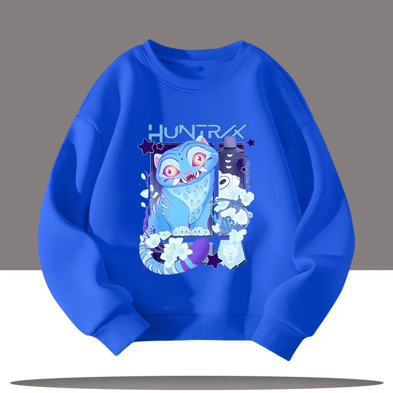 Color: Dark Grey, Kid Size: 9 - K-pop Demon Hunters New Children's Round-neck Sports Shirt with Cartoon Print - 3-12 Years Old Cute Girl Casual Top